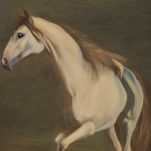 A painting of a horse.